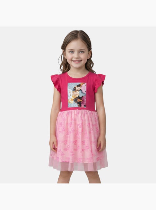 Barbie - abito stampato senza maniche, gonna in tulle - Kiabi Barbie - abito stampato senza maniche, gonna in tulle - Kiabi