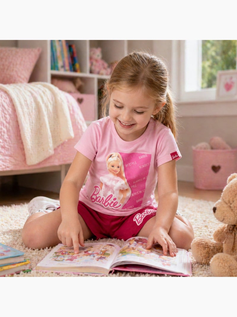 Barbie - Completo maglietta e short Rosa - Kiabi