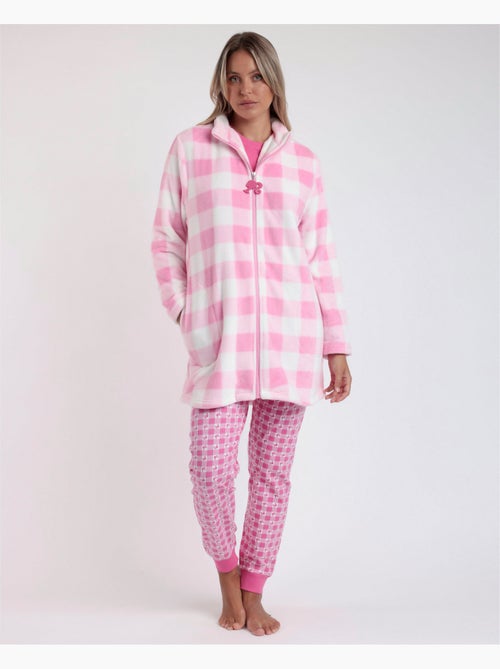 BARBIE Accappatoio a maniche lunghe Vichy Mood caldo da donna - Kiabi BARBIE Accappatoio a maniche lunghe Vichy Mood caldo da donna - Kiabi