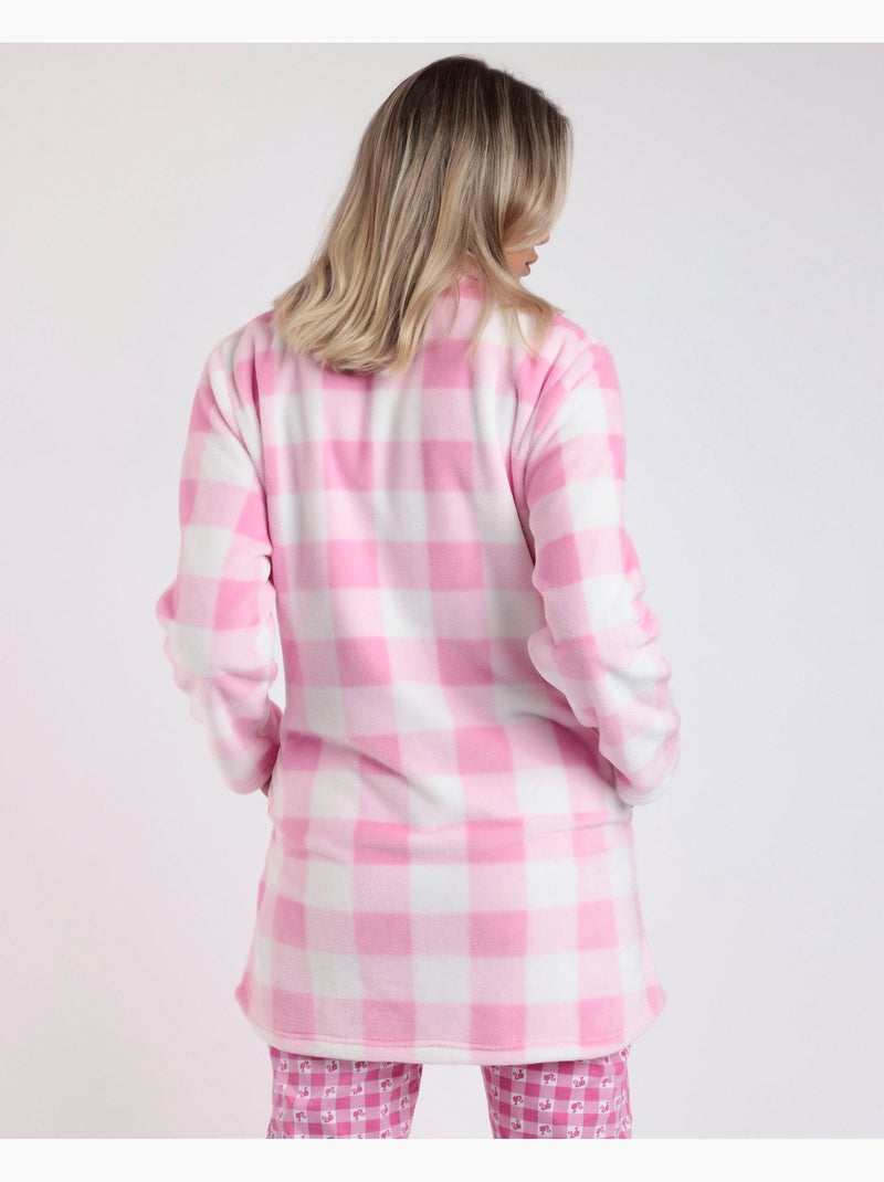 BARBIE Accappatoio a maniche lunghe Vichy Mood caldo da donna Rosa - Kiabi