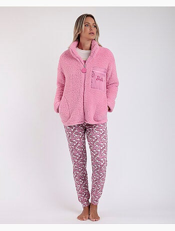 BARBIE Accappatoio caldo a maniche lunghe in pelle di pecora dolce da donna