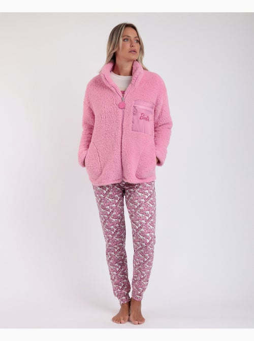 BARBIE Accappatoio caldo a maniche lunghe in pelle di pecora dolce da donna - Kiabi BARBIE Accappatoio caldo a maniche lunghe in pelle di pecora dolce da donna - Kiabi