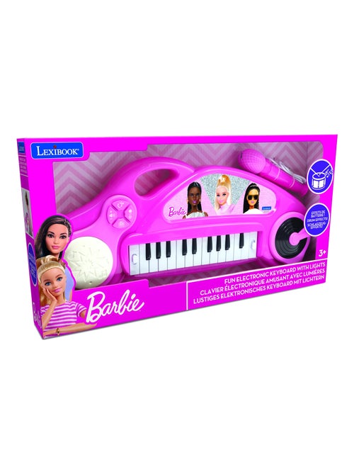 Barbie divertente Tastiera elettronica per pianoforte con luci e microfono 24 tasti - Kiabi