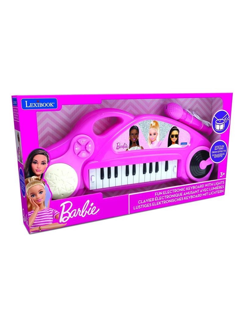 Barbie divertente Tastiera elettronica per pianoforte con luci e microfono 24 tasti Rosa - Kiabi