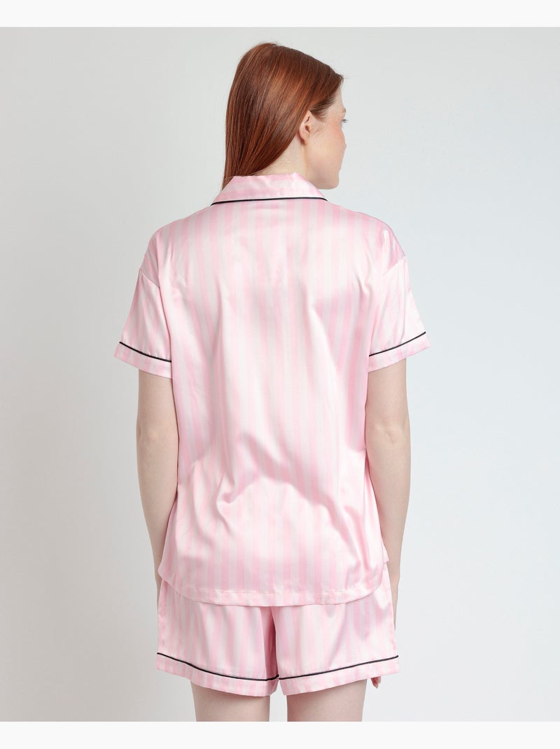 BARBIE Elegante Barbie Pigiama aperto a maniche corte da donna Rosa - Kiabi