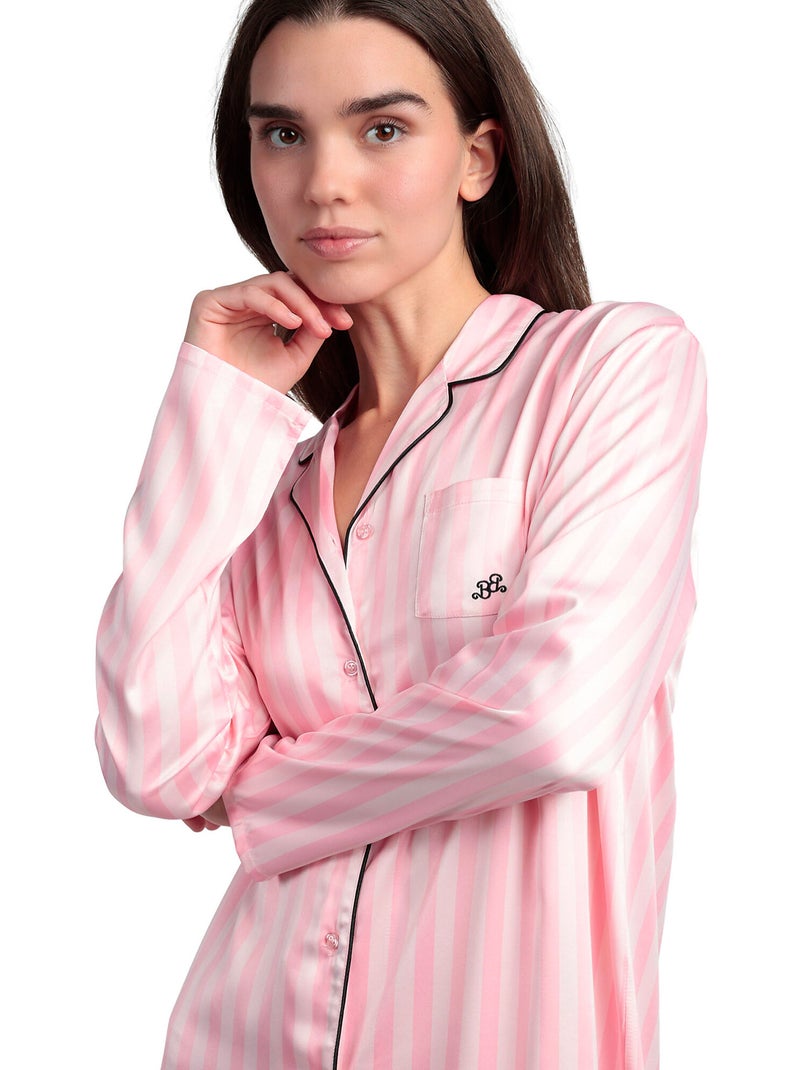 BARBIE Elegante Barbie Satin Open Long Sleeve Canotta per Donna Rosa - Kiabi
