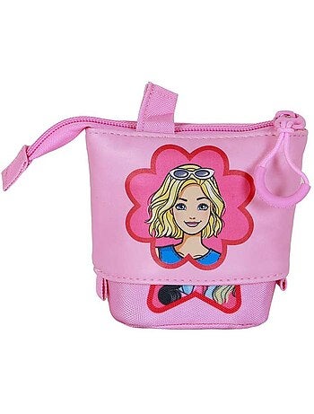 Barbie flower astuccio cute + 2 penne gel cancellabili, rosa