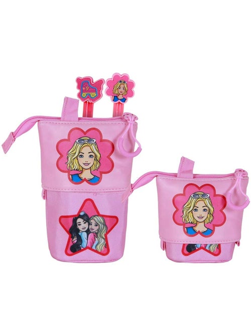 Barbie Flower Astuccio Cute + 2 Penne Gel Cancellabili, Rosa - Kiabi Barbie Flower Astuccio Cute + 2 Penne Gel Cancellabili, Rosa - Kiabi