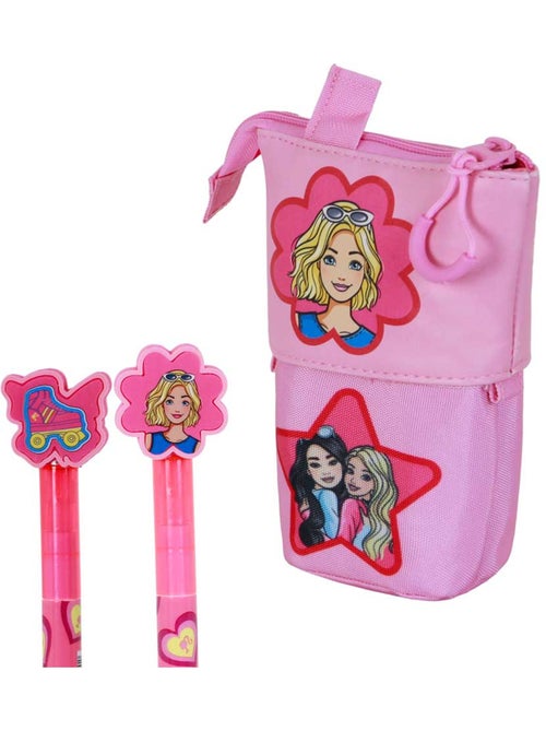 Barbie Flower Astuccio Cute + 2 Penne Gel Cancellabili, Rosa - Kiabi Barbie Flower Astuccio Cute + 2 Penne Gel Cancellabili, Rosa - Kiabi