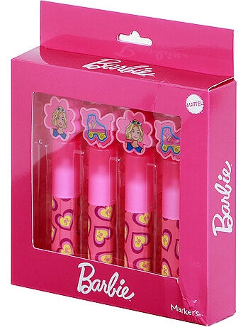 Barbie mix confezione da 4 evidenziatori, rosa