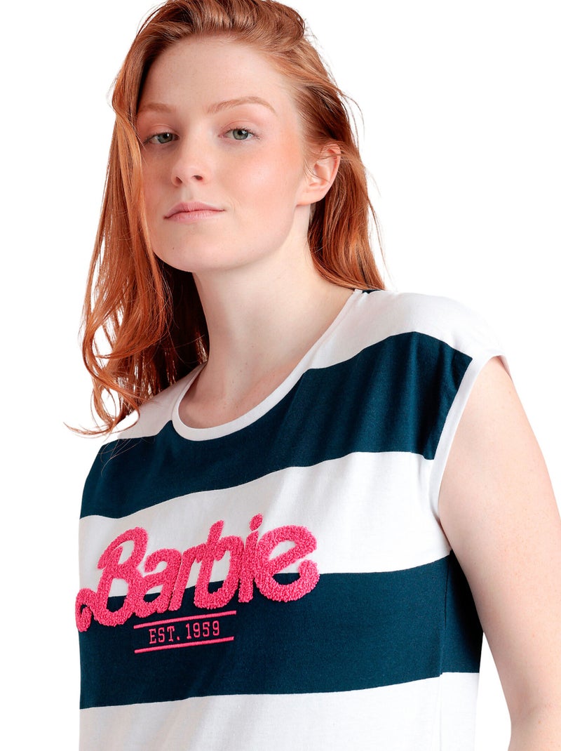 BARBIE Pigiama a righe con maniche a sbuffo da donna Blu marino - Kiabi