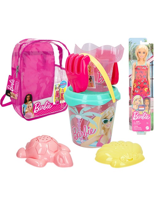 Barbie set di secchielli da spiaggia con bambola, accessori e borsa da trasporto - Kiabi Barbie set di secchielli da spiaggia con bambola, accessori e borsa da trasporto - Kiabi