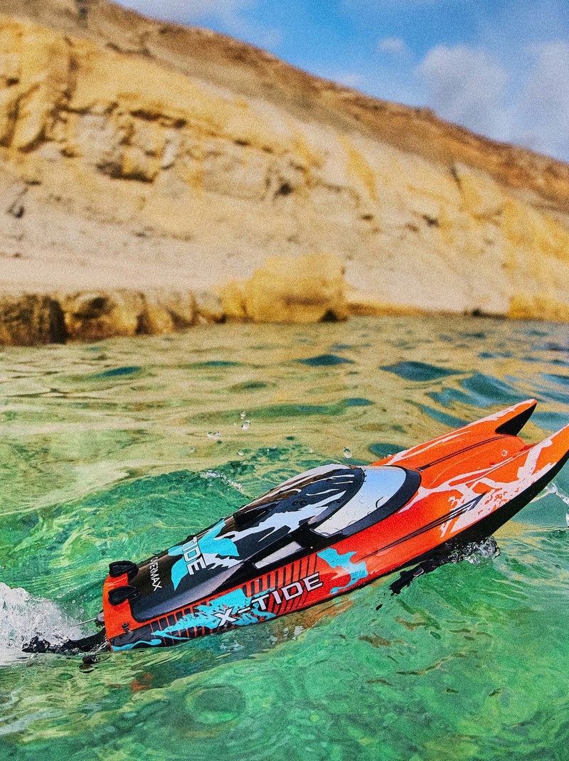 Barca radiocomandata - OVERMAX - X-Tide - 25 km/h - 2 x 17 min Arancione - Kiabi