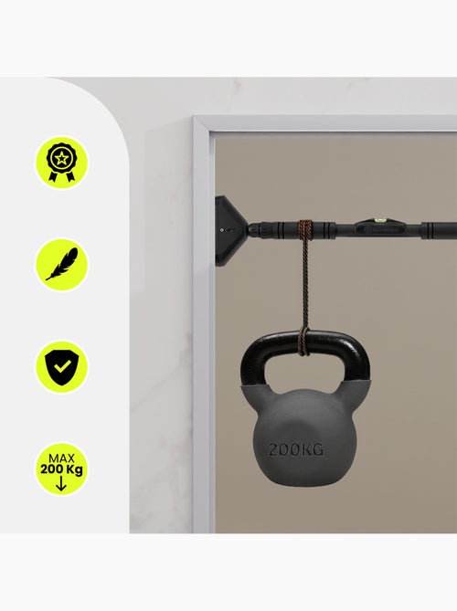 Barra trazioni regolabile 70-100 cm fino a 200 kg per porta nera – HyperMotion - Kiabi