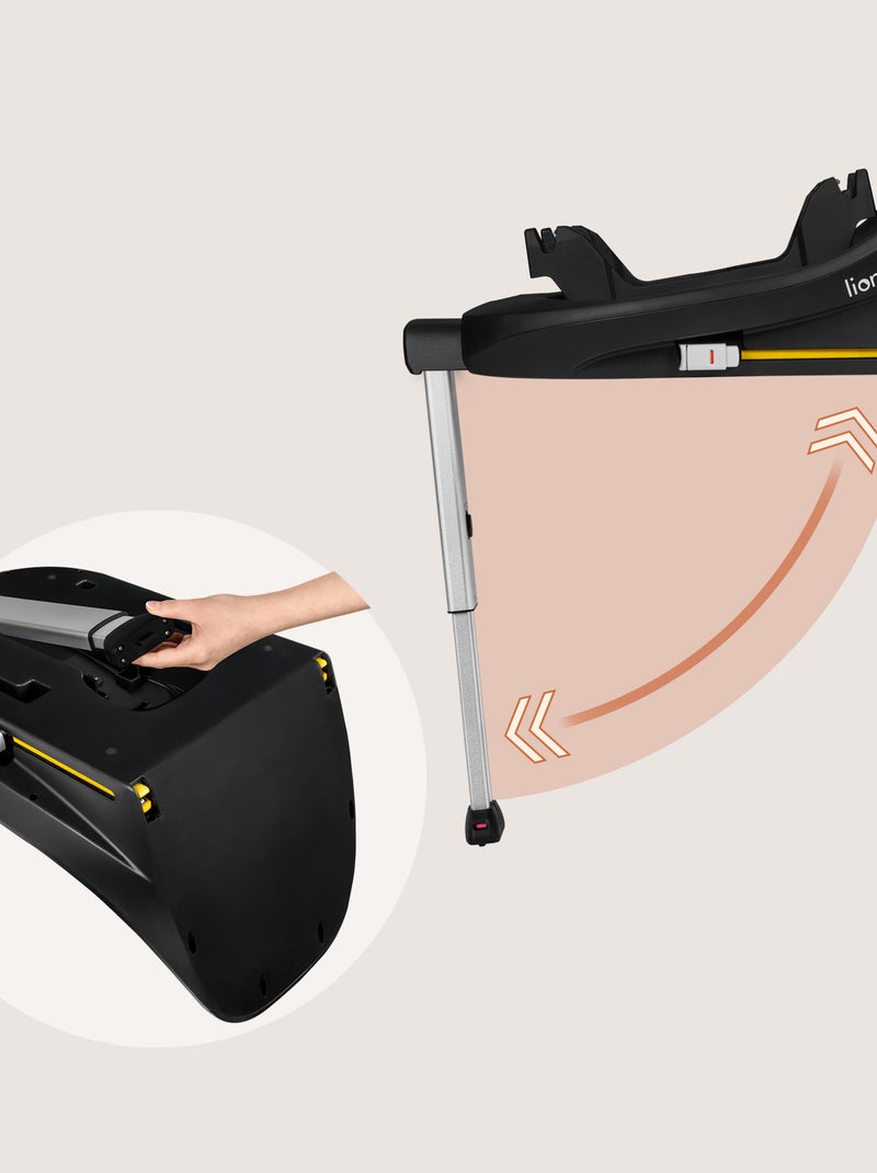 Base ISOFIX 360° - LIONELO Moxie i-Size - Girevole - Pieghevole - Supporto stabilizzante Nero - Kiabi