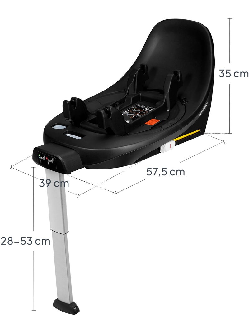 Base ISOFIX 360° - LIONELO Moxie i-Size - Girevole - Pieghevole - Supporto stabilizzante Nero - Kiabi