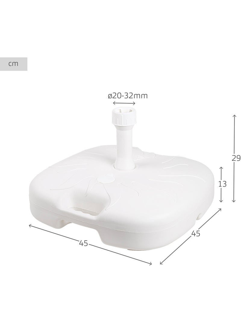 Base quadrata per ombrellone 20/32 mm,e aktive Bianco - Kiabi