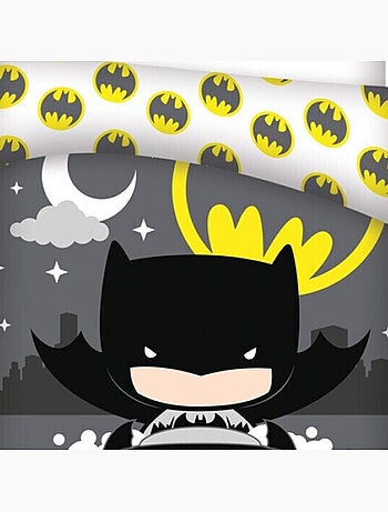Batman - Completo Letto per Bambini in Cotone Biologico DC Kids - Copripiumino 140x200 cm