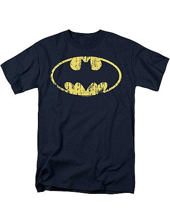 Batman Maglietta Logo Effetto Invecchiato Adulto Unisex