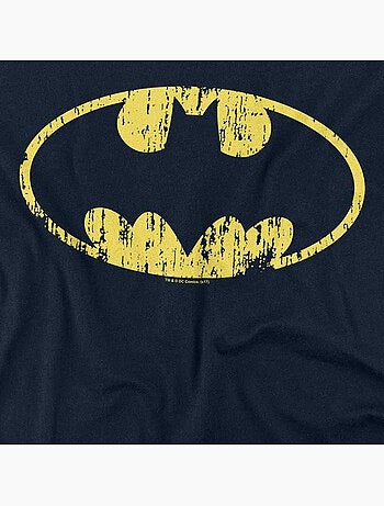 Batman Maglietta Logo Effetto Invecchiato Adulto Unisex