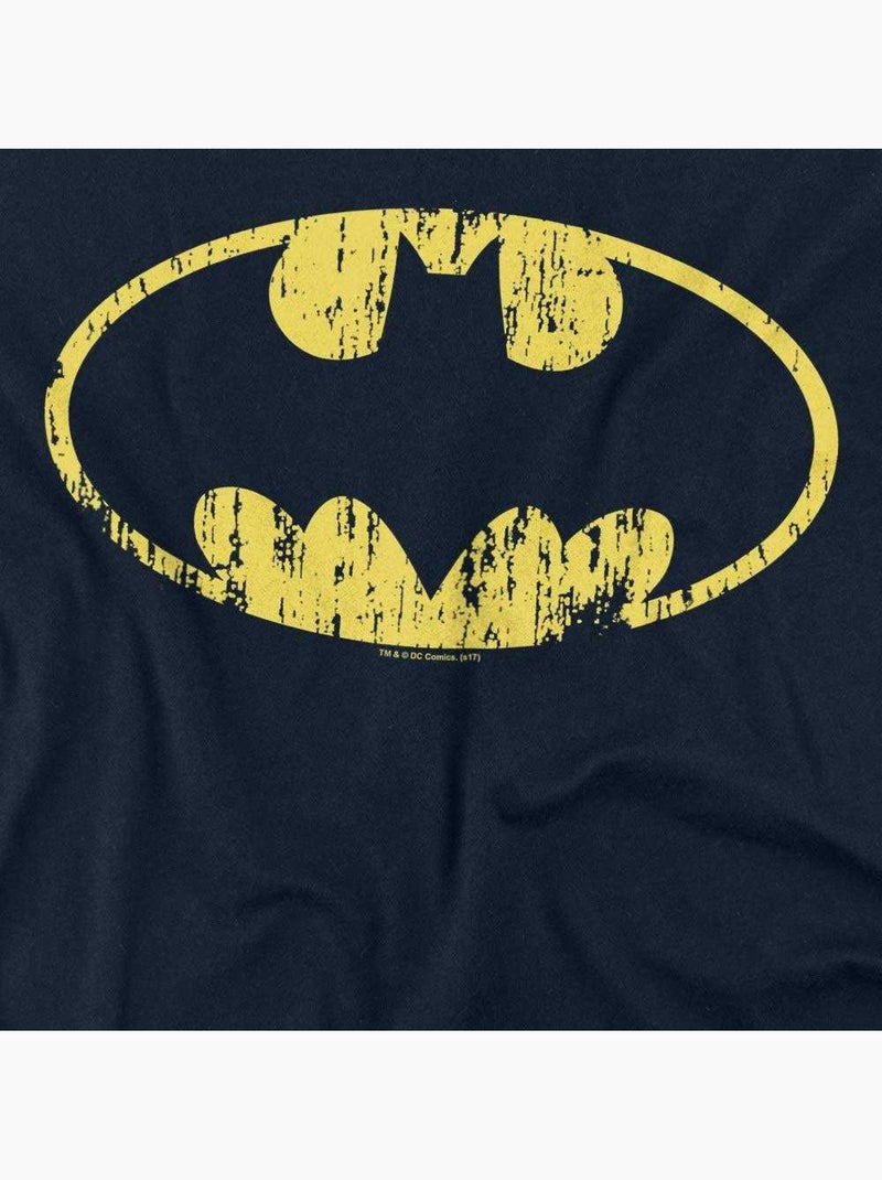 Batman Maglietta Logo Effetto Invecchiato Adulto Unisex Blu marino - Kiabi