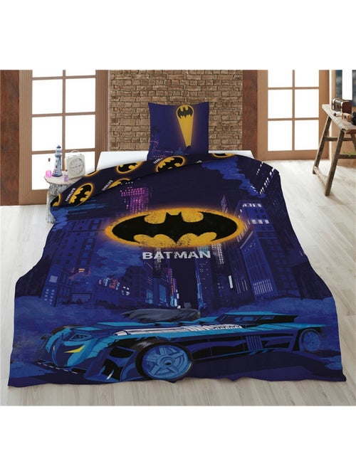 Batman, parure di letto per bambini stampata reversibile in policotone, BATMOBILE - Kiabi Batman, parure di letto per bambini stampata reversibile in policotone, BATMOBILE - Kiabi