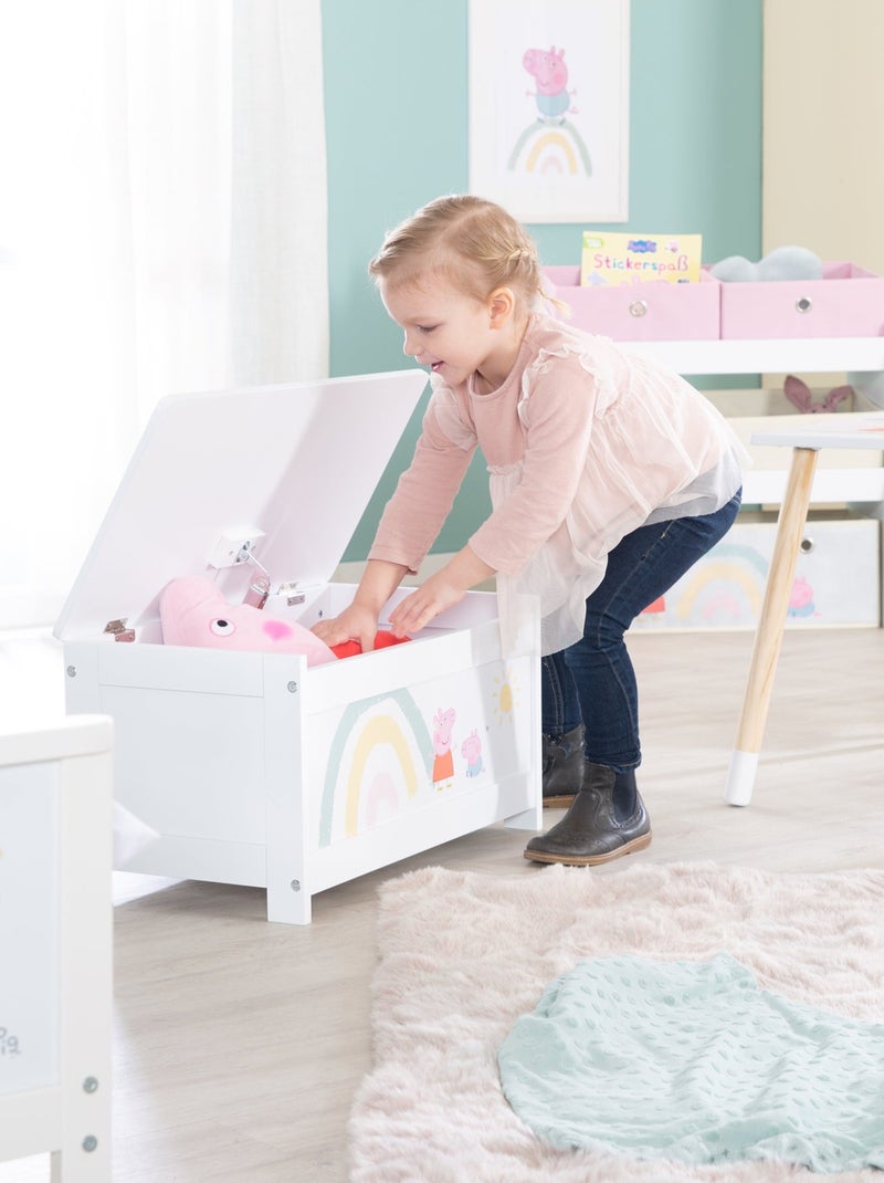 Baule giocattoli a chiusura soft "Roba Peppa Pig" Bianco Rosa - Kiabi