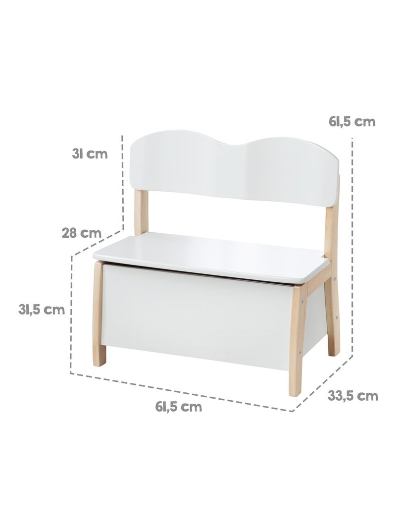 Baule giocattoli in legno massello – ROBA Bianco - Kiabi