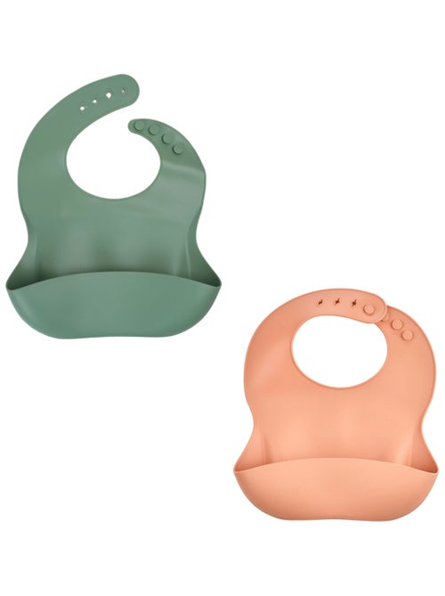 Bavaglini in silicone Thermobaby set da 2 impermeabili regolabili dalla nascita - Kiabi