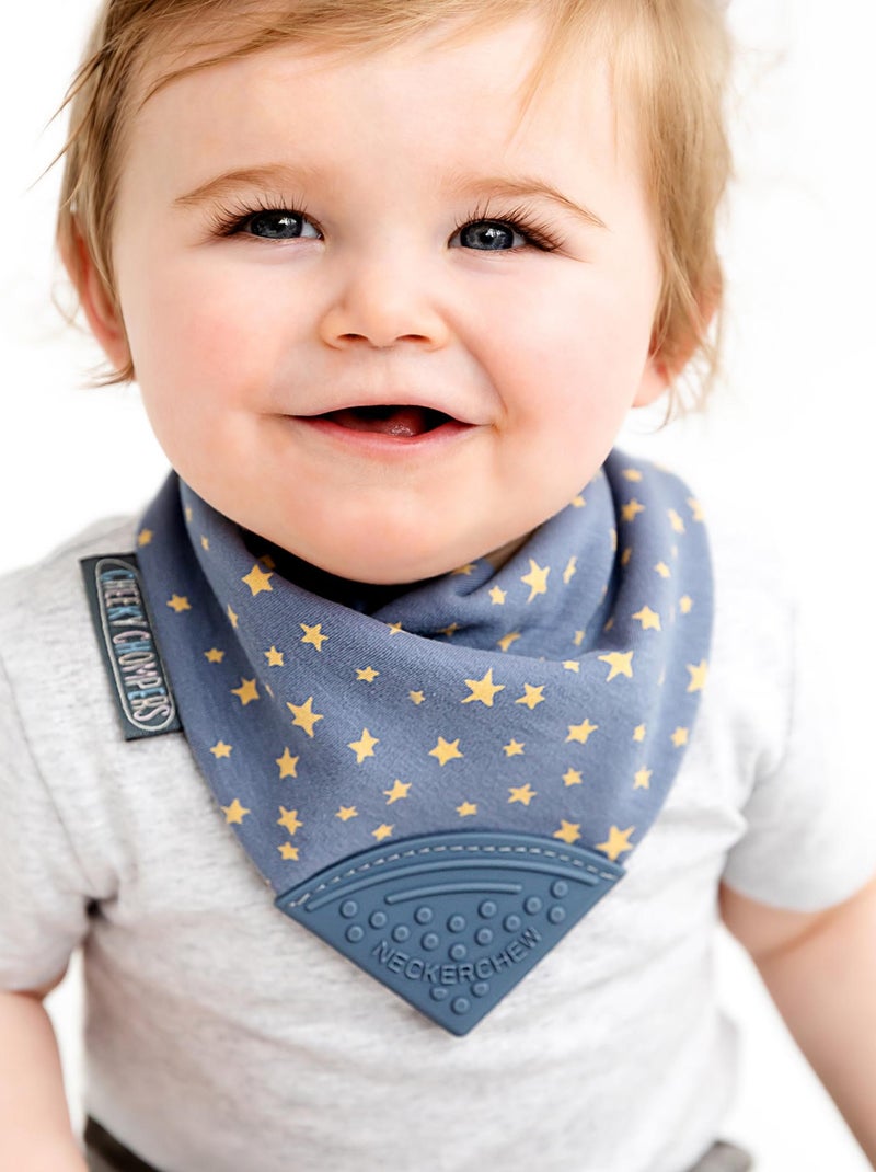 Bavaglino bandana con massaggiagengive, stella | Cheeky Chompers Bianco - Kiabi