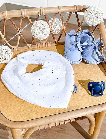 Bavaglino bandana in cotone garzato, jeanne | SEVIRA KIDS