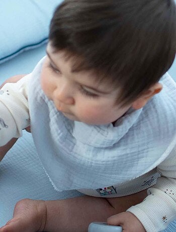Bavaglino bandana in cotone garzato, jeanne | sevira kids | sevira kids