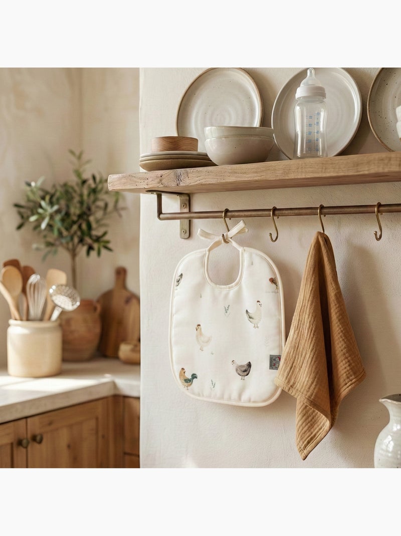 Bavaglino con laccetti in cotone e bambù | sevira kids | sevira kids Ecru - Kiabi