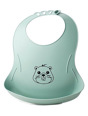 Bavaglino impermeabile regolabile BIBOU Castor Thermobaby con tasca alimentare