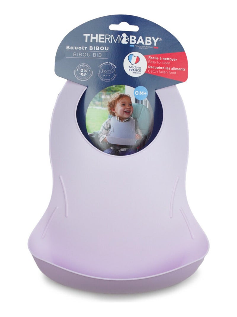 Bavaglino impermeabile Thermobaby BIBOU con tasca raccogli-cibo Malva lilla - Kiabi