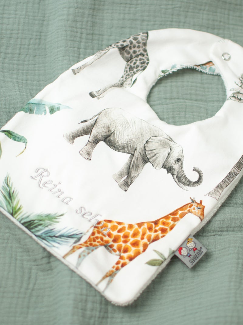 Bavaglino in cotone e spugna, safari | sevira kids | sevira kids Bianco - Kiabi
