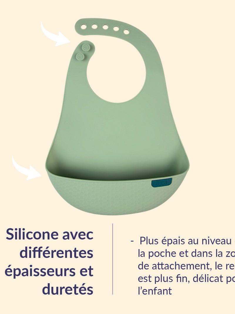 Bavaglino in silicone con raccoglitore, difrax lovi | Difrax Verde - Kiabi