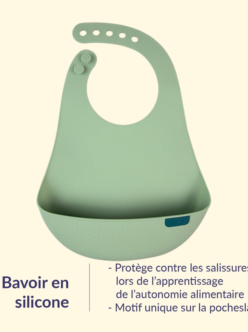 Bavaglino in silicone con raccoglitore, difrax lovi | Difrax Verde - Kiabi