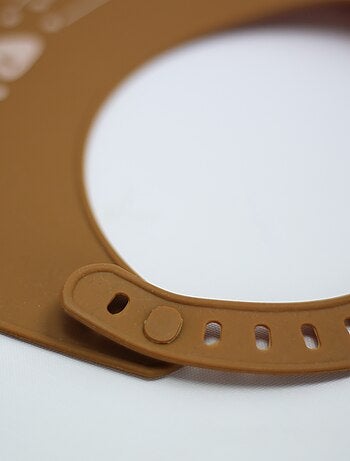 Bavaglino in silicone con tasca raccoglibriciole per neonati
