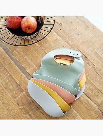 Bavaglino in silicone Thermobaby, set da 2 pezzi, con tasca di raccolta degli alimenti