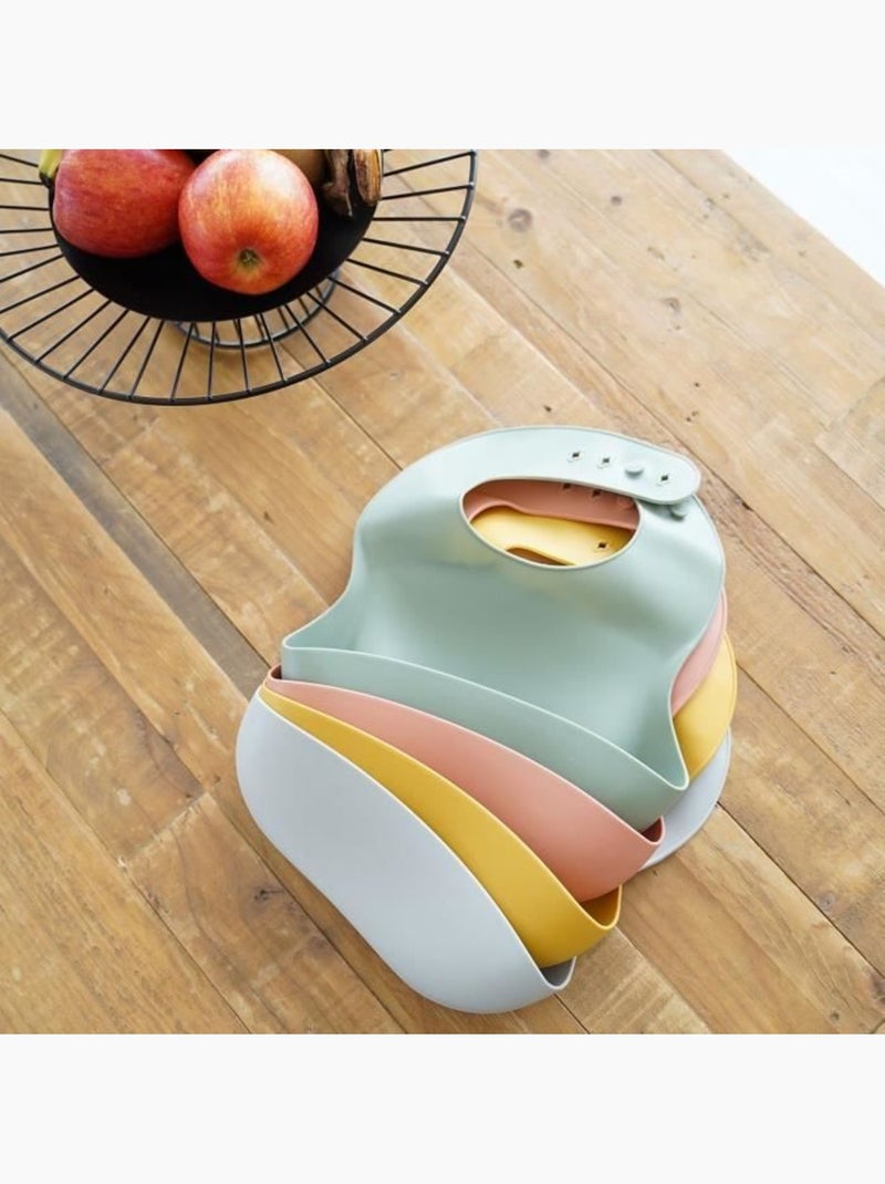Bavaglino in silicone Thermobaby, set da 2 pezzi, con tasca di raccolta degli alimenti Verde - Kiabi