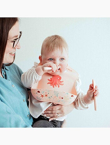 Bavaglino raccoglitore in silicone - animali | Sassi Junior