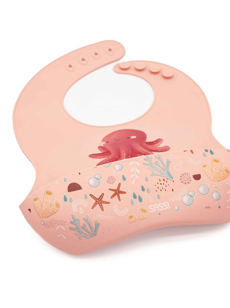 Bavaglino raccoglitore in silicone - animali | Sassi Junior Arancione chiaro - Kiabi
