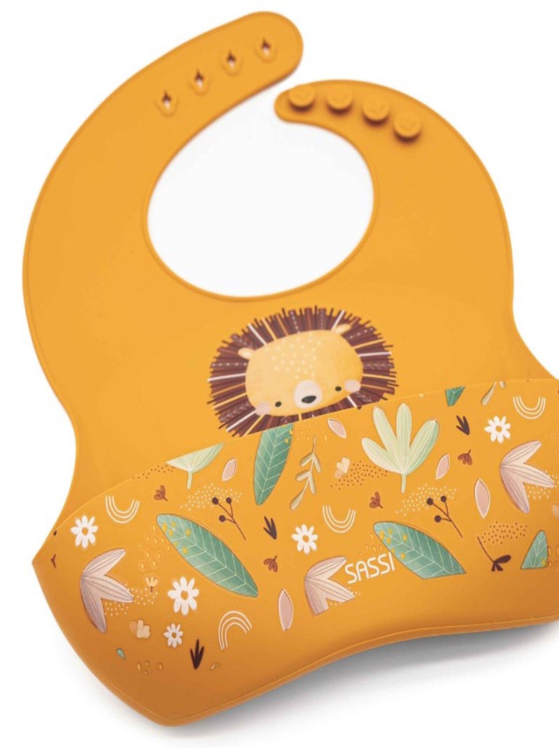 Bavaglino raccoglitore in silicone - animali | Sassi Junior Arancione - Kiabi