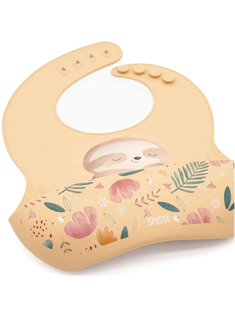 Bavaglino raccoglitore in silicone - animali | Sassi Junior Beige - Kiabi