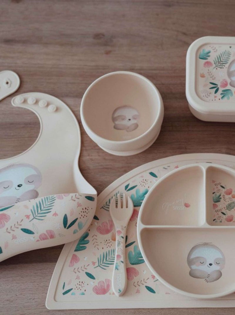 Bavaglino raccoglitore in silicone - animali | Sassi Junior Beige - Kiabi