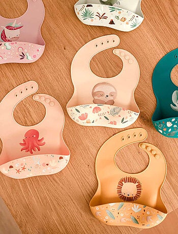 Bavaglino raccoglitore in silicone - animali | Sassi Junior