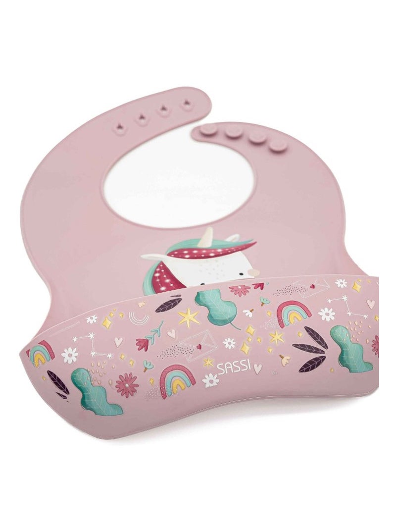 Bavaglino raccoglitore in silicone - animali | Sassi Junior Rosa - Kiabi
