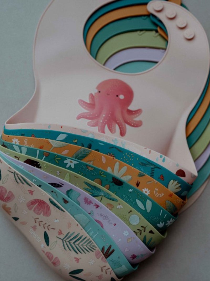 Bavaglino raccoglitore in silicone - animali | Sassi Junior Rosa - Kiabi