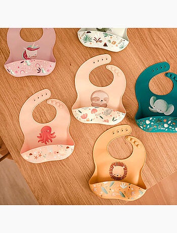 Bavaglino raccoglitore in silicone - animali | sassi junior | sassi junior